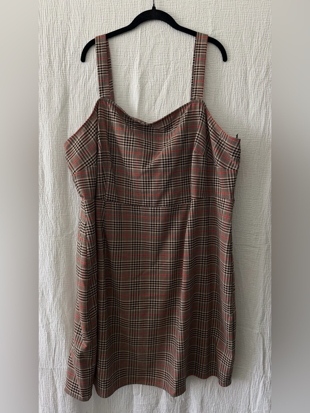 Ava & Viv Brown and Red Plaid Midi Dress